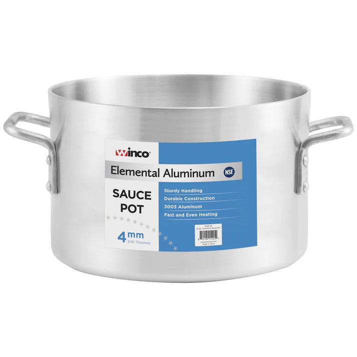 ASSP-14 - Elemental Aluminum Sauce Pot, 4mm - 14 Quart - Maltese & Co