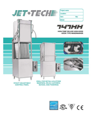 Jet-Tech - 747HH - High Hood Door Type Warewasher - Brand New - Maltese & Co New and Used  restaurant Equipment 