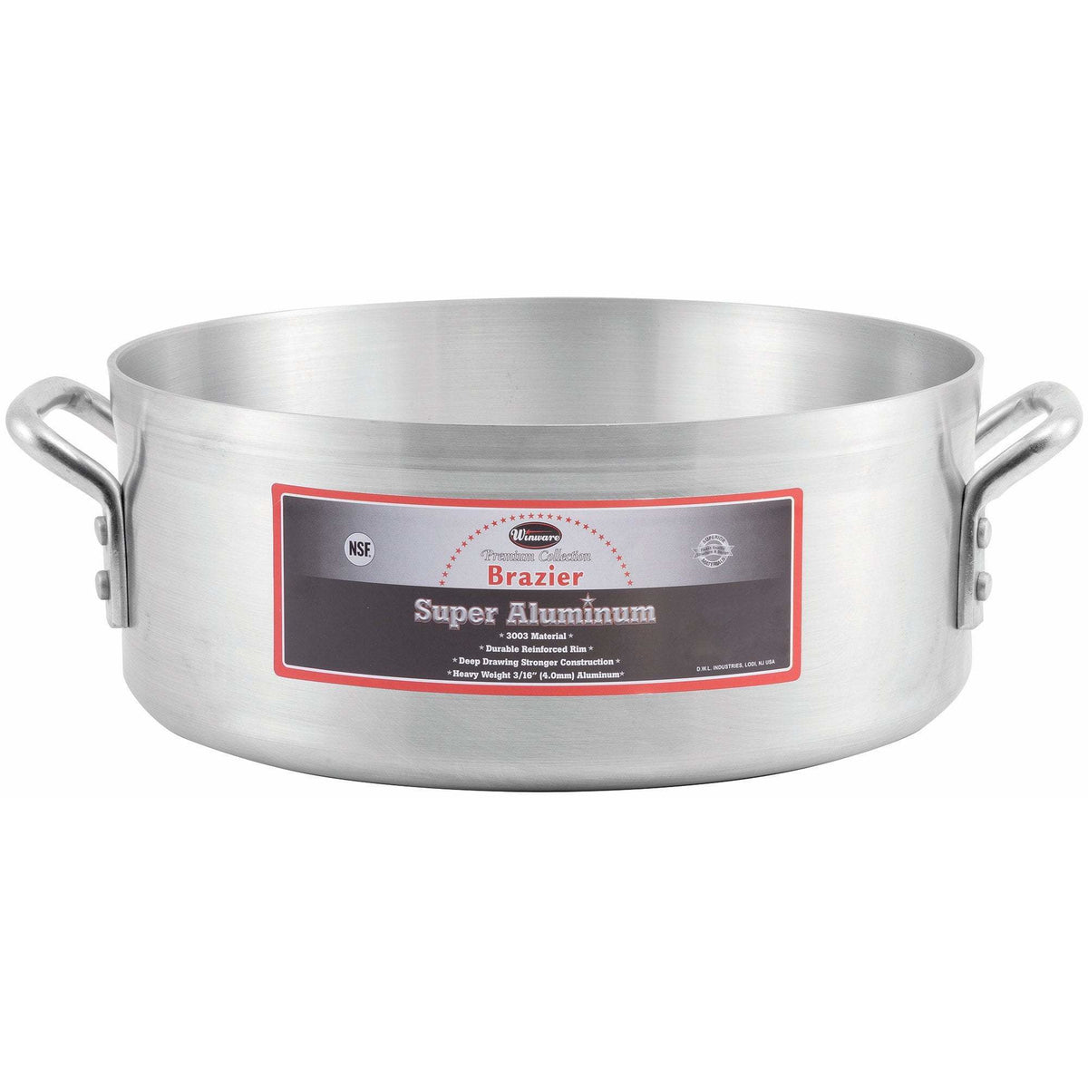 Winco - AXBZ-24 - 24qt Alu Brazier, 4mm, Super Aluminum - Cookware - Maltese & Co New and Used restaurant Equipment