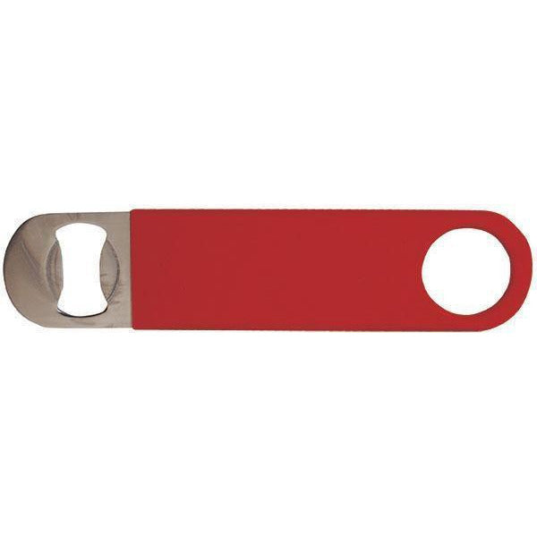 Winco - CO-301PR - Flat Bottle Opener, Red PVC Coating, Stainless Steel - Bar Supplies - Maltese & Co New and Used restaurant Equipment