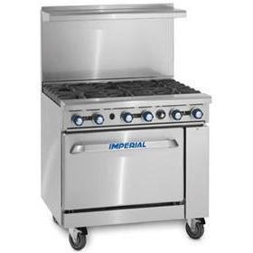 Imperial - 6 Burner Stove with Oven- New Commercial - IM-IR6-91416-N - Maltese & Co New and Used restaurant Equipment