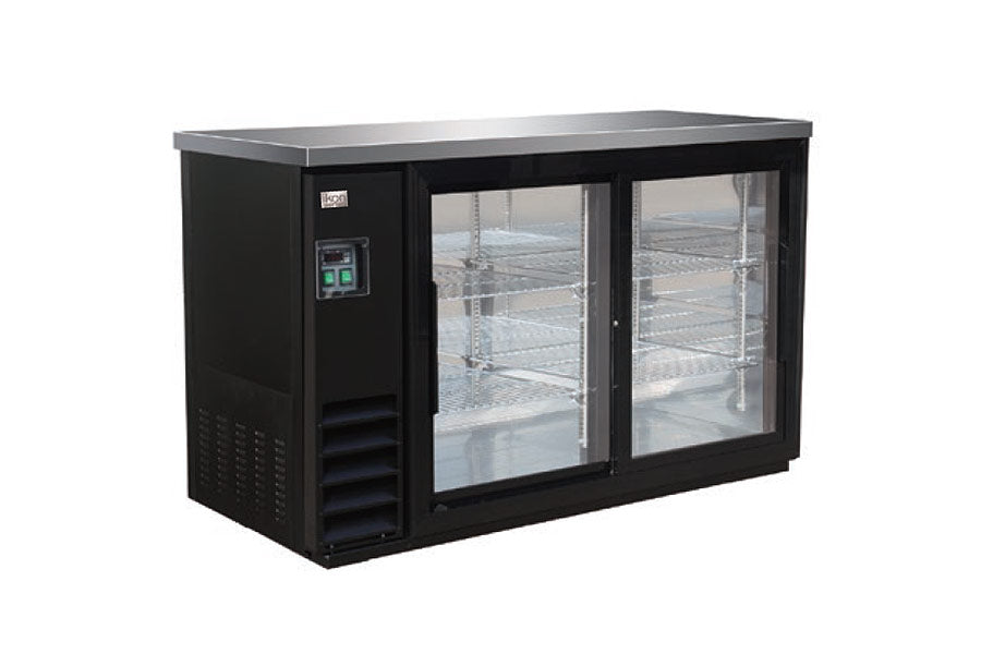 IKON - IBB49-2G-24SD - Back Bar Refrigerator Sliding Doors - Brand New - Maltese & Co New and Used restaurant Equipment