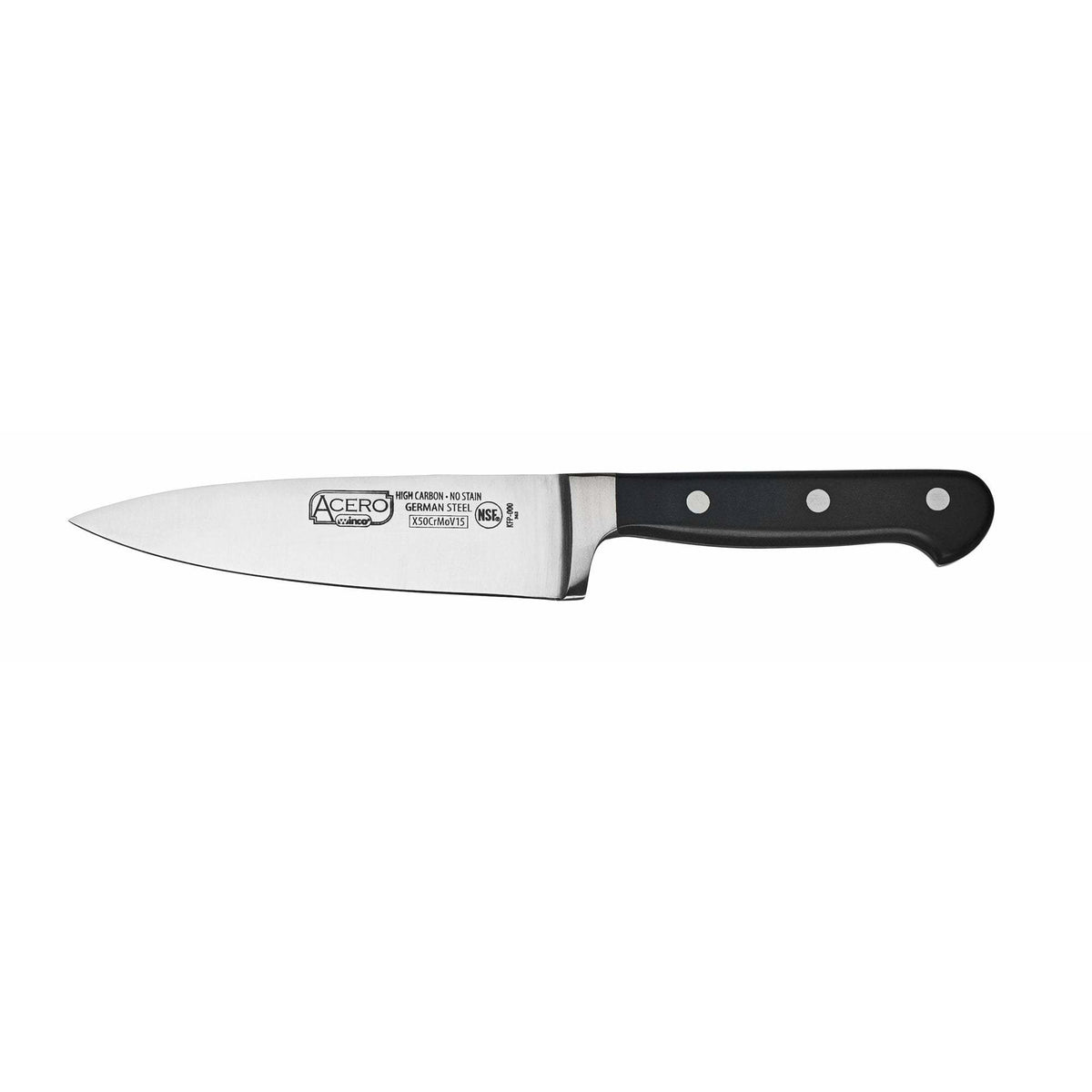 Winco - KFP-60 - ACERO 6" Chef Knife, Triple Riveted, Full Tang Forged Blade - Chef Cutlery - Maltese & Co New and Used restaurant Equipment