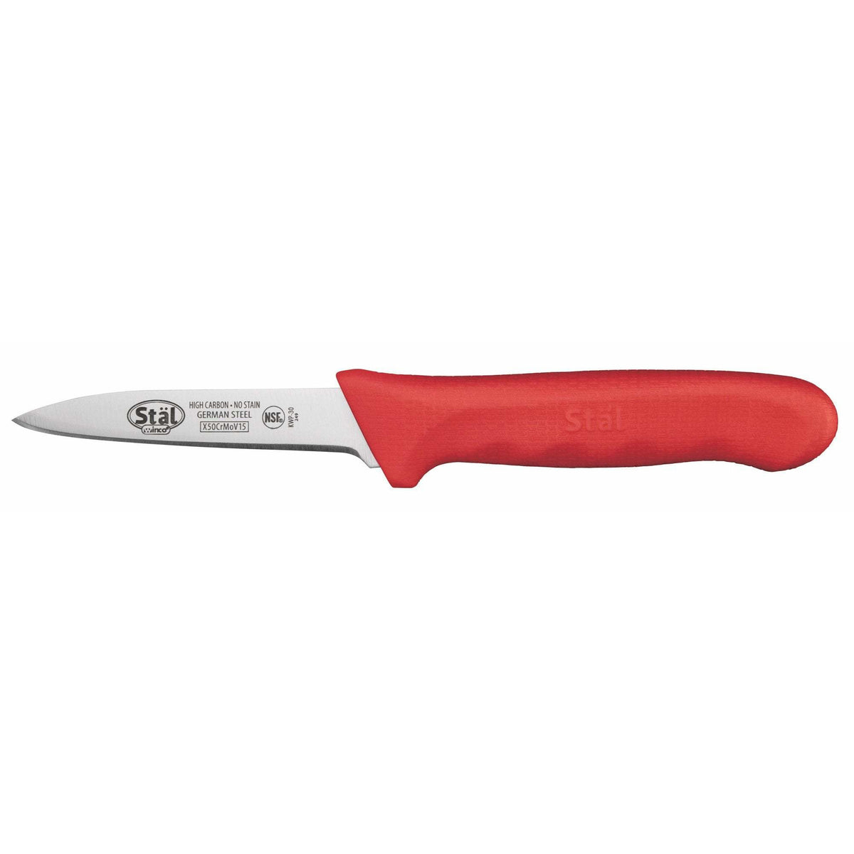 Winco - KWP-30R - STAL 3-1/4" Paring Knife, Red PP Hdl, 2pcs/pk - Chef Cutlery - Maltese & Co New and Used restaurant Equipment