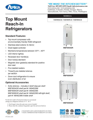 Atosa - Top Mount - Two Door Refrigerator - 43.16 Cubic Ft. - Maltese & Co New and Used  restaurant Equipment 