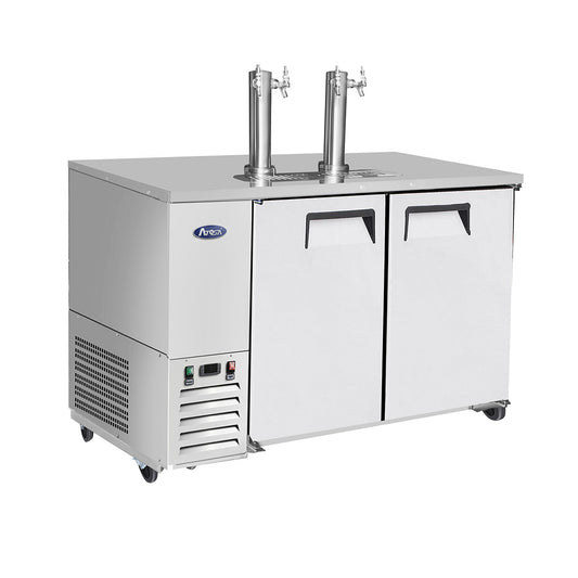 Atosa MKC58 58'' Keg Cooler - Stainless Steel Exterior & Interior - Dual Faucet Tower - 17.3 Cubic Ft - Maltese & Co New and Used restaurant Equipment