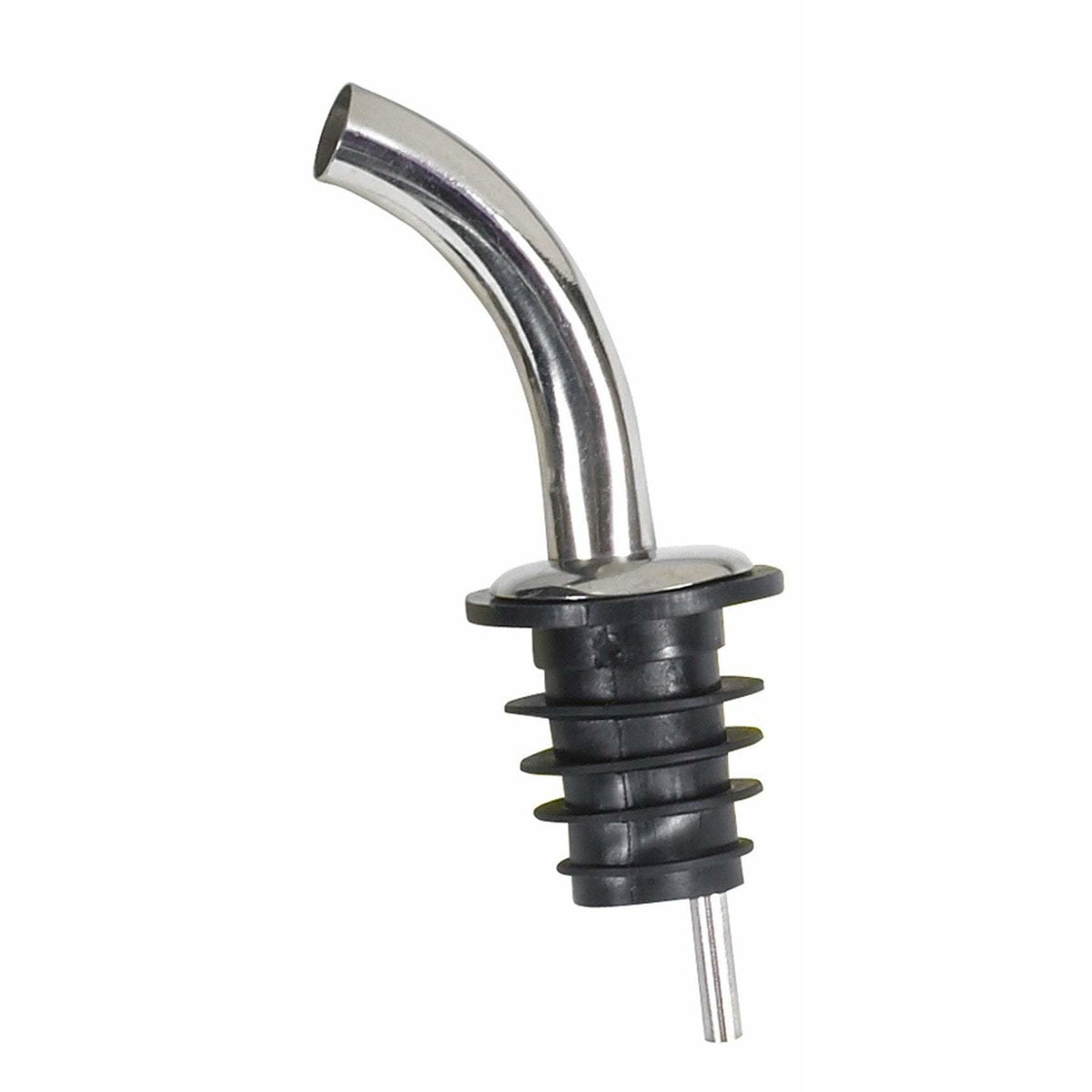 Winco - PPM-4G - Metal Pourers, Gooseneck Spout, Black Plastic Stopper - Bar Supplies - Maltese & Co New and Used restaurant Equipment