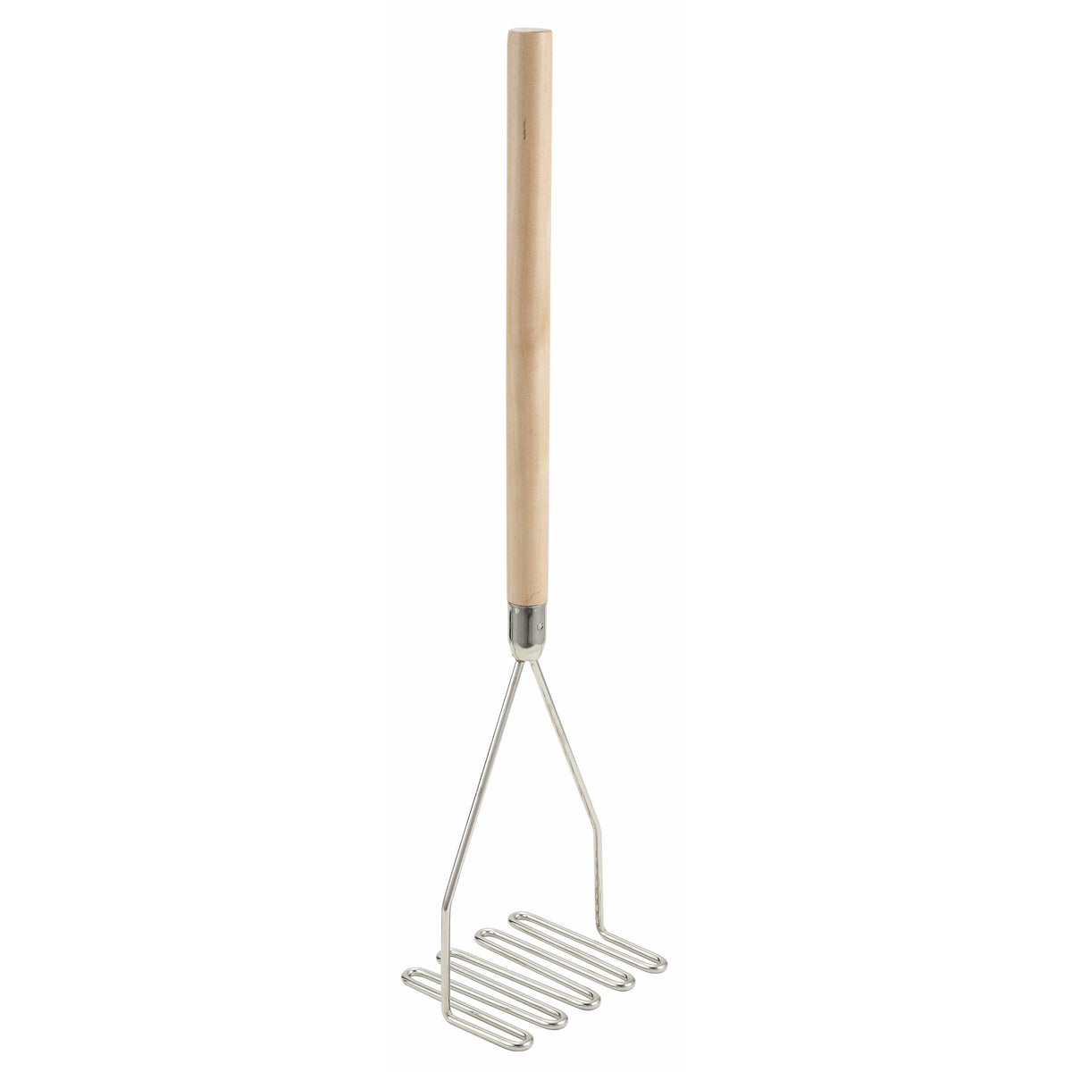 Winco - PTM-24S - Potato Masher, Square, 5-1/4" x 24", Wooden Hdl, Chrome Plated - Kitchen Utensils - Maltese & Co New and Used restaurant Equipment