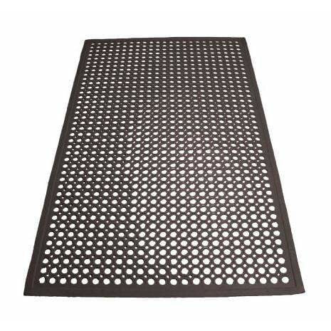 Winco - RBM-35K - Rubber Floor Mat, 3' x 5' x 1/2", Beveled Edges, Black - Janitorial - Maltese & Co New and Used  restaurant Equipment
