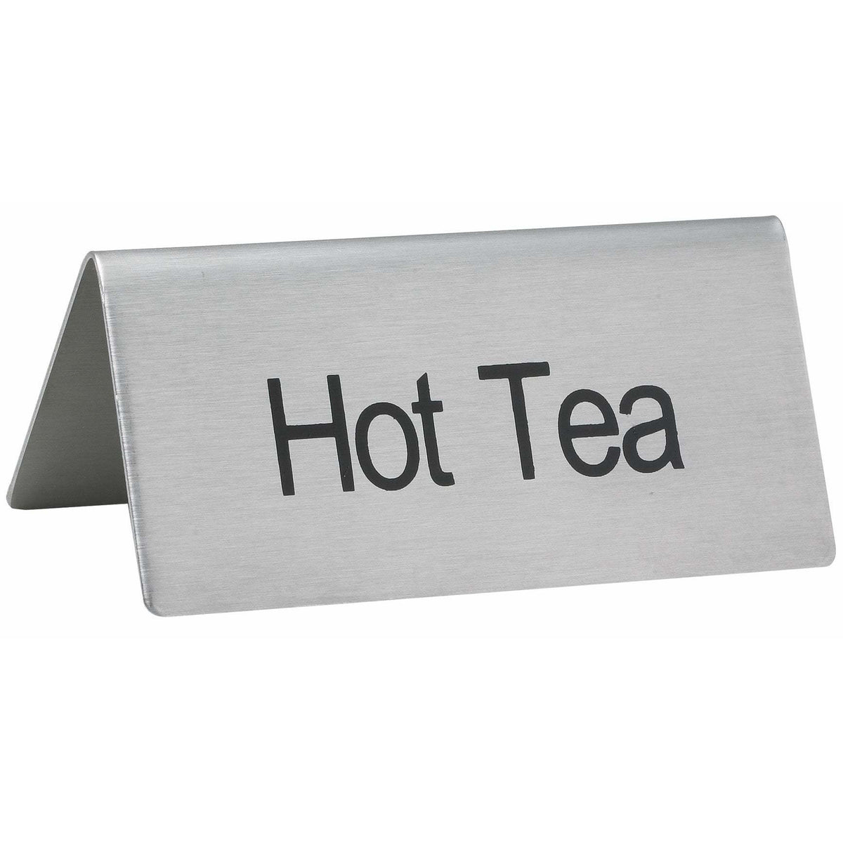 Winco - SGN-101 - Tent Sign, "Hot Tea", Stainless Steel - Buffet Service - Maltese & Co New and Used restaurant Equipment