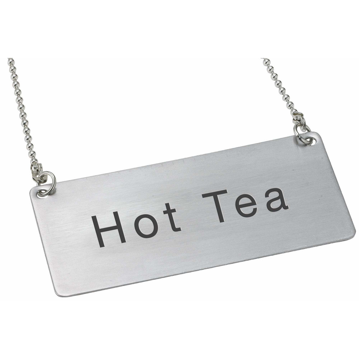 Winco - SGN-201 - Chain Sign, "Hot Tea", Stainless Steel - Buffet Service - Maltese & Co New and Used restaurant Equipment