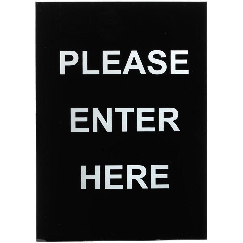Winco - SGN-801 - Stanchion Sign, "Please Enter Here" - Dining Service - Maltese & Co New and Used restaurant Equipment