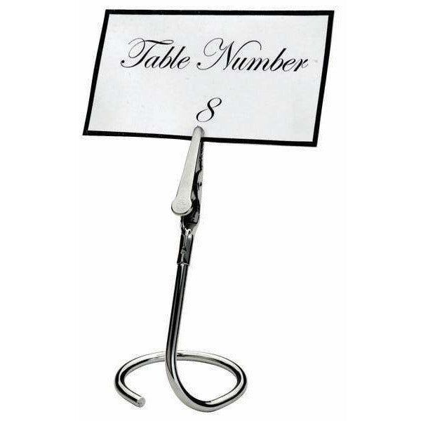 Winco - TCD-3C - Table Sign Clips, C Swirl Base, 6pcs/pk, Chrome Plated - Buffet Service - Maltese & Co New and Used restaurant Equipment