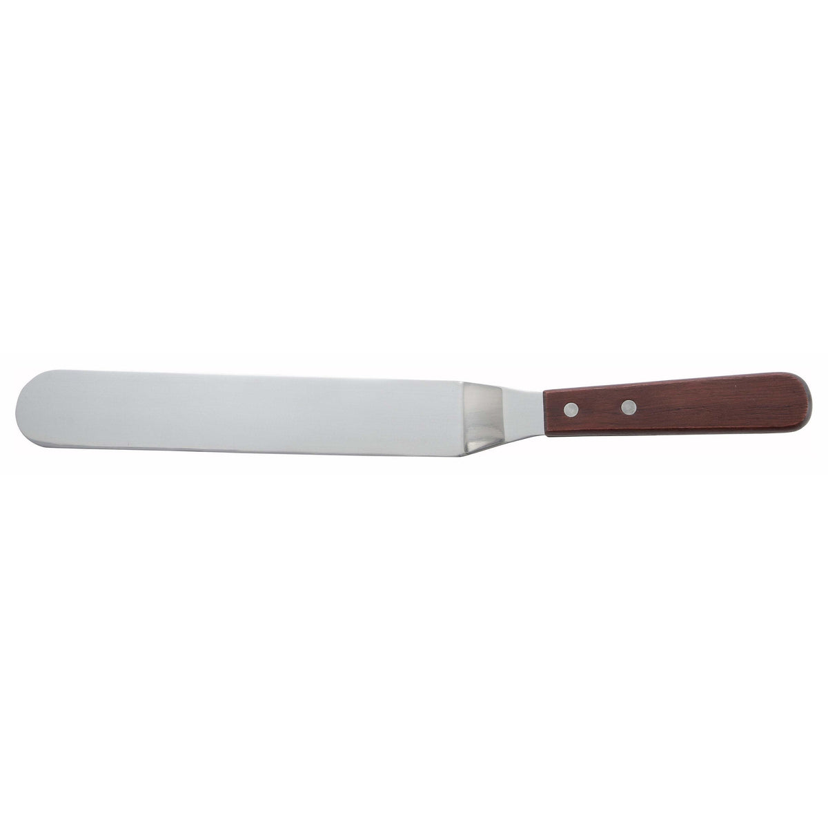 Winco - TOS-9 - Spatula w/Offset, Wooden Hdl, 8-3/8" x 1-1/2" Blade - Chef Cutlery - Maltese & Co New and Used restaurant Equipment