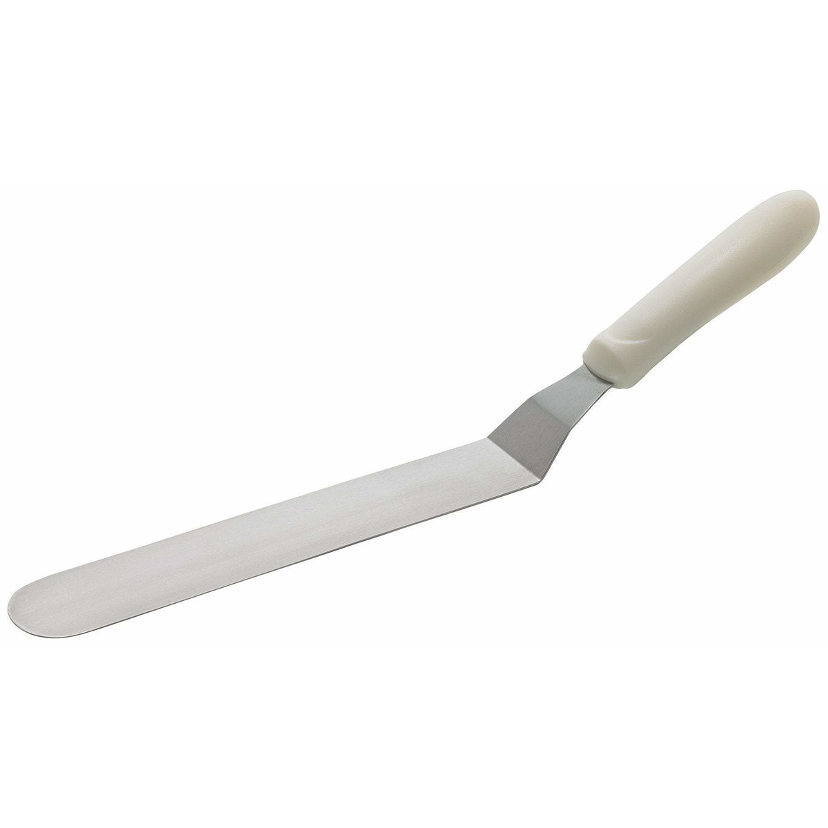 Winco - TWPO-9 - Spatula w/Offset, White PP Hdl, 8-1/2" x 1-1/2" Blade - Chef Cutlery - Maltese & Co New and Used restaurant Equipment