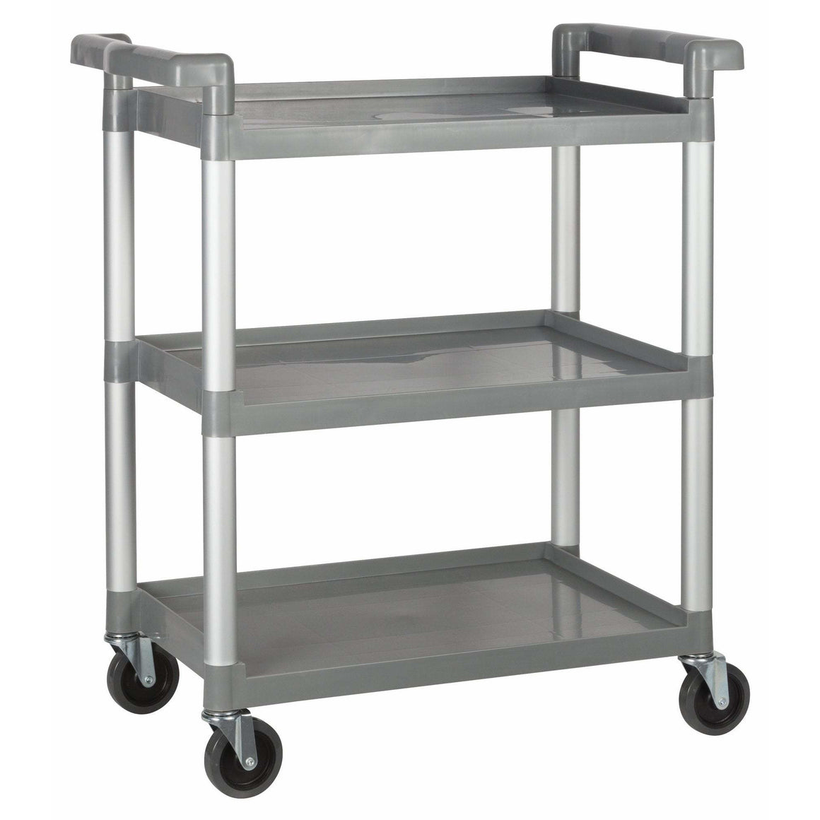 Winco - UC-2415G - Plastic Utility Cart, 32"L x 16-1/8"W x 36-3/4"H, 3 Tier, Gray - Bussing - Maltese & Co New and Used  restaurant Equipment 