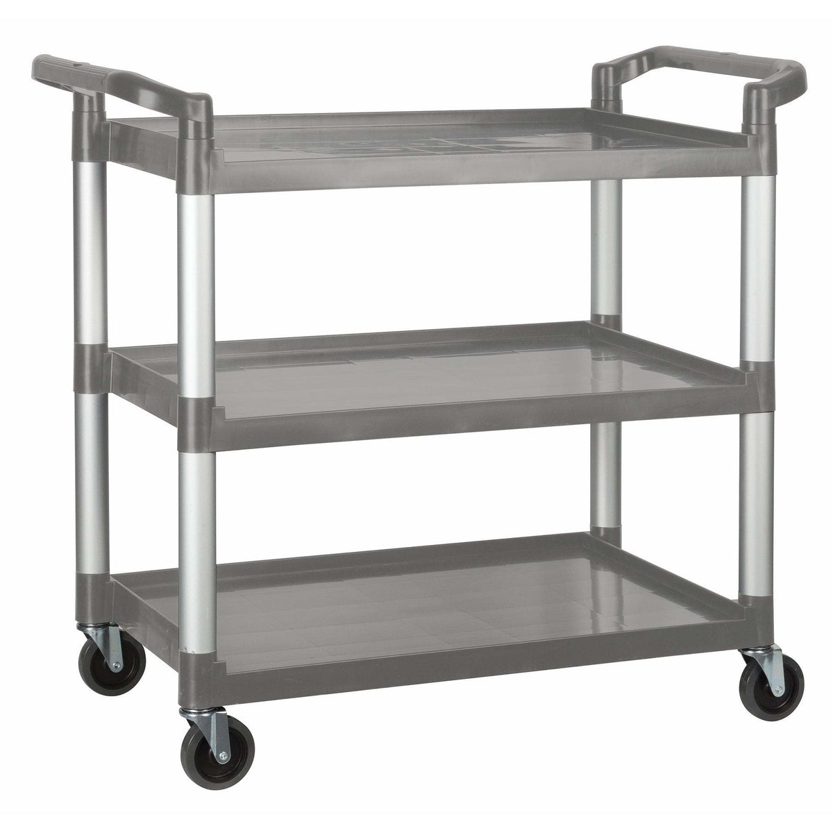 Winco - UC-3019G - Plastic Utility Cart, 40-3/4"L x 19-1/2"W x 37-3/8"H, 3 Tier, Gray - Bussing - Maltese & Co New and Used restaurant Equipment