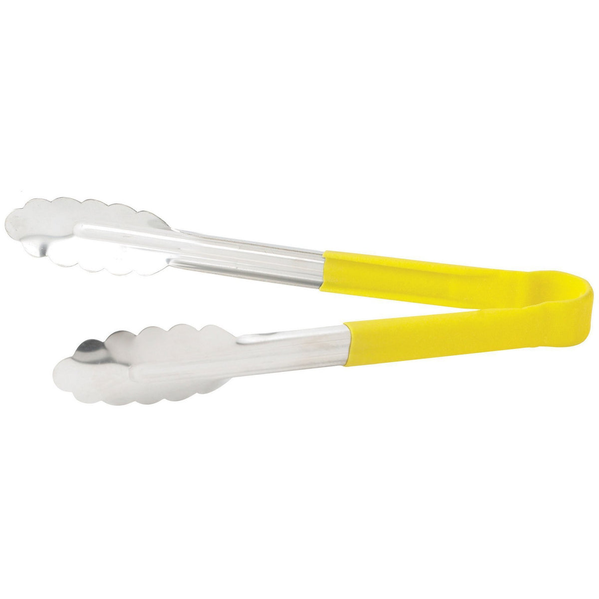 Winco - UTPH-9Y - 9" Stainless Steel Utility Tong, PP Hdl, Yellow - Kitchen Utensils - Maltese & Co New and Used restaurant Equipment