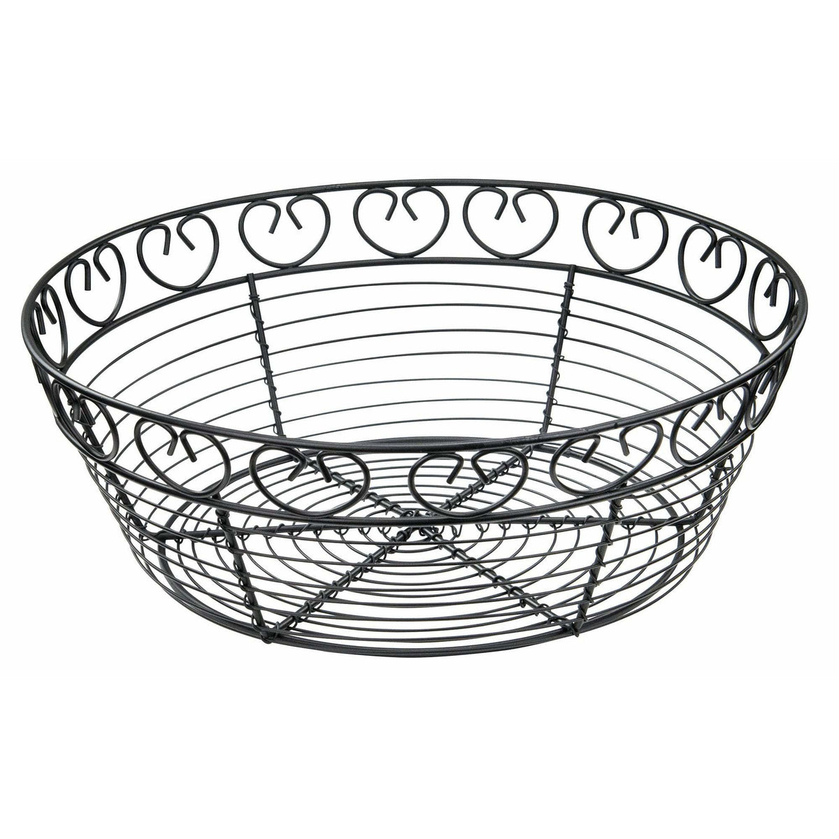 Winco - WBKG-10R - Bread/Fruit Basket, Black Wire, 10" Round - Tabletop - Maltese & Co New and Used restaurant Equipment