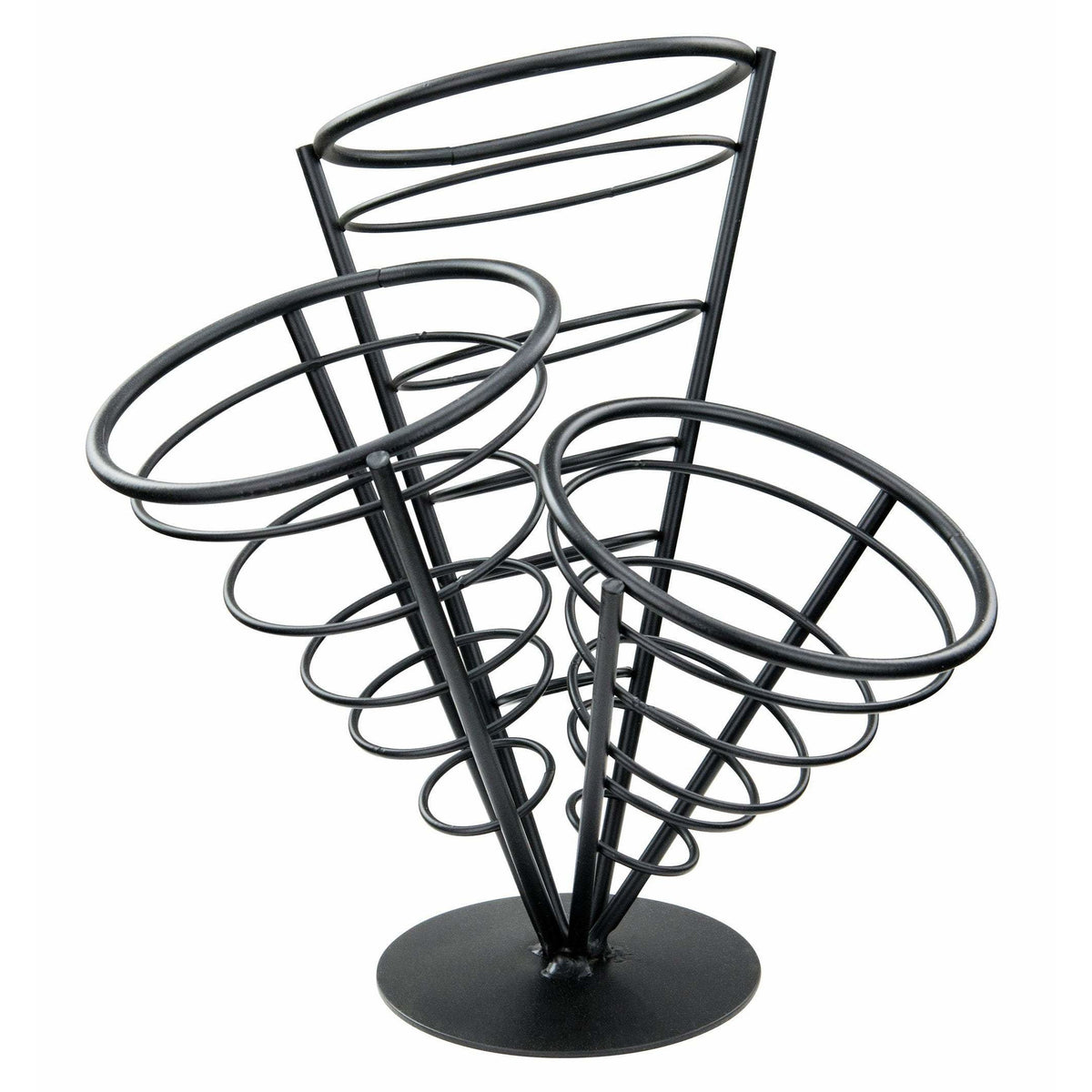 Winco - WBKH-10 - 3 Cone French Fry Holder, Black Wire - Tabletop - Maltese & Co New and Used restaurant Equipment