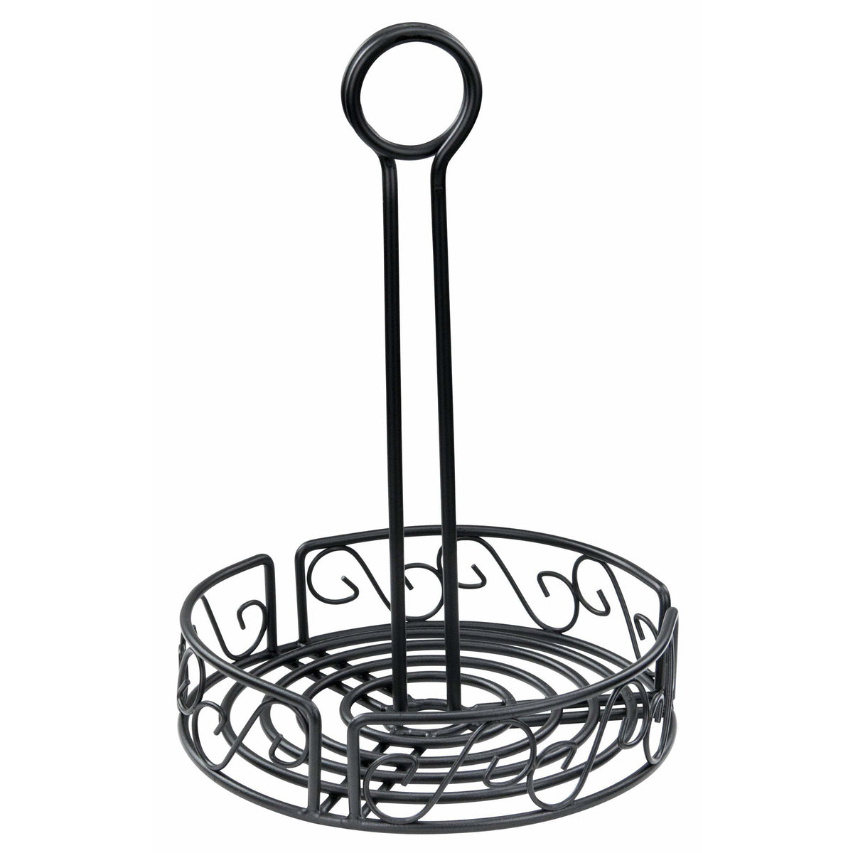 Winco - WBKH-6R - Round Condiment Caddy, 6-1/4", Black Wire - Tabletop - Maltese & Co New and Used restaurant Equipment