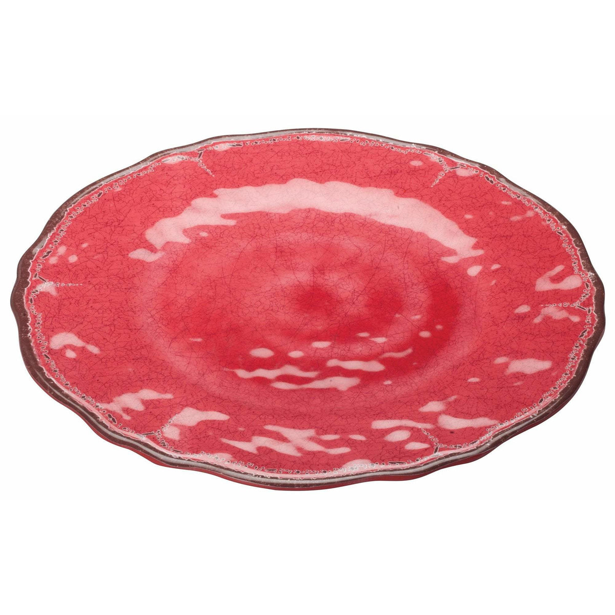 Winco - WDM001-502 - 11"Dia Melamine Hammered Plate, Red, 24pcs/case - Dinnerware - Maltese & Co New and Used restaurant Equipment