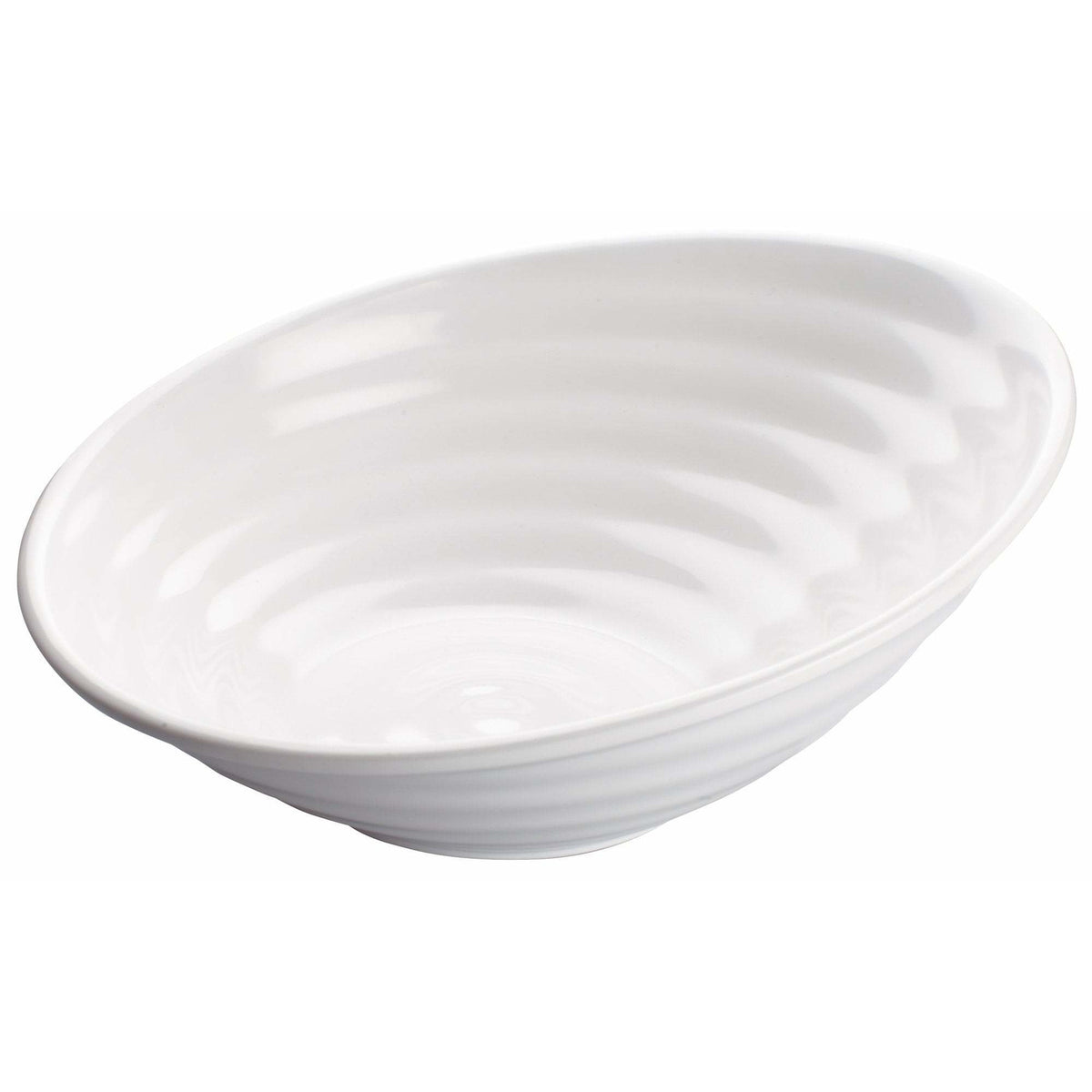 Winco - WDM003-201 - 12" Melamine Angle Bowl, White, 12pcs/case - Dinnerware - Maltese & Co New and Used restaurant Equipment