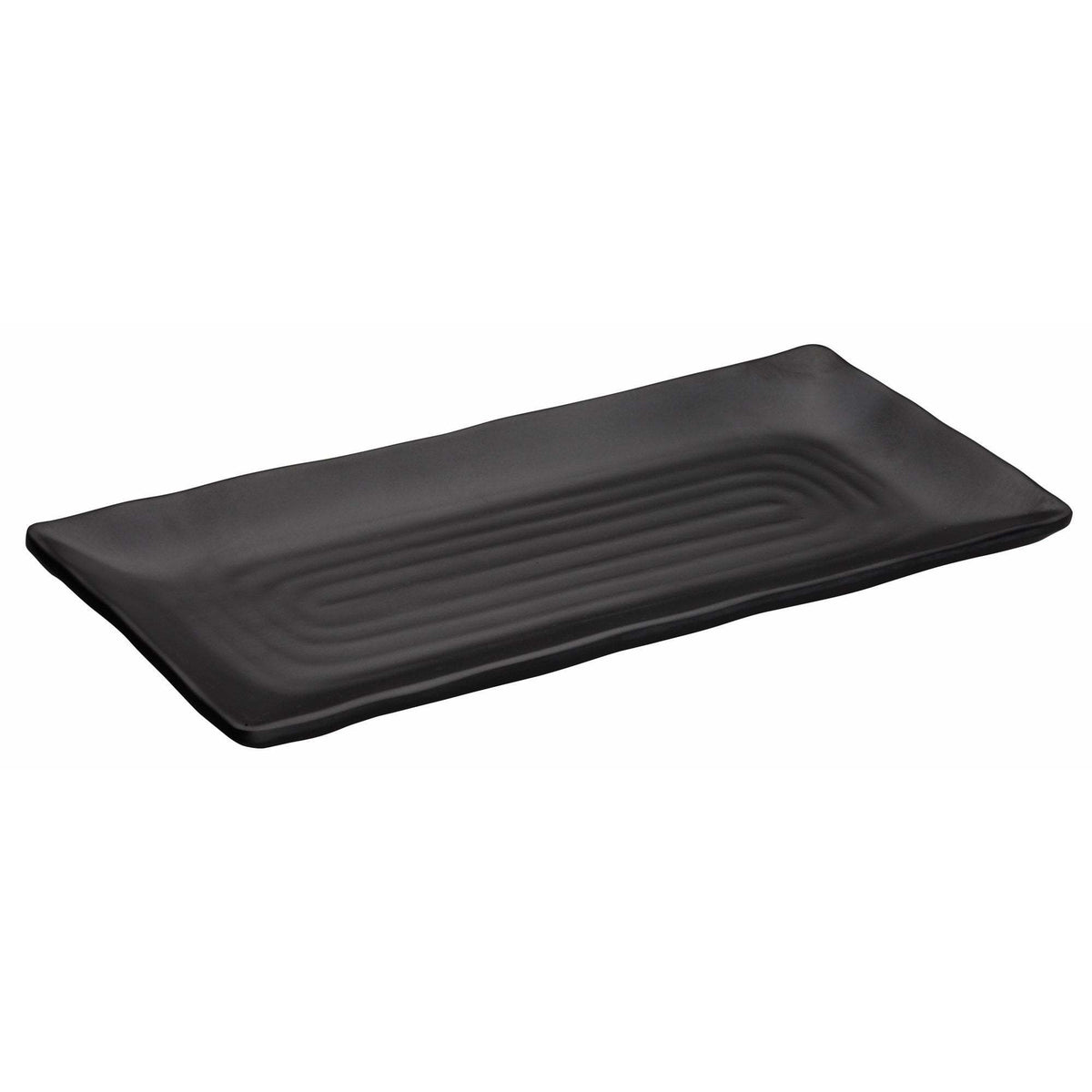 Winco - WDM016-302 - 10-1/2" x 4-1/2" Melamine Rectangular Plate, Black, 24pcs/case - Dinnerware - Maltese & Co New and Used restaurant Equipment