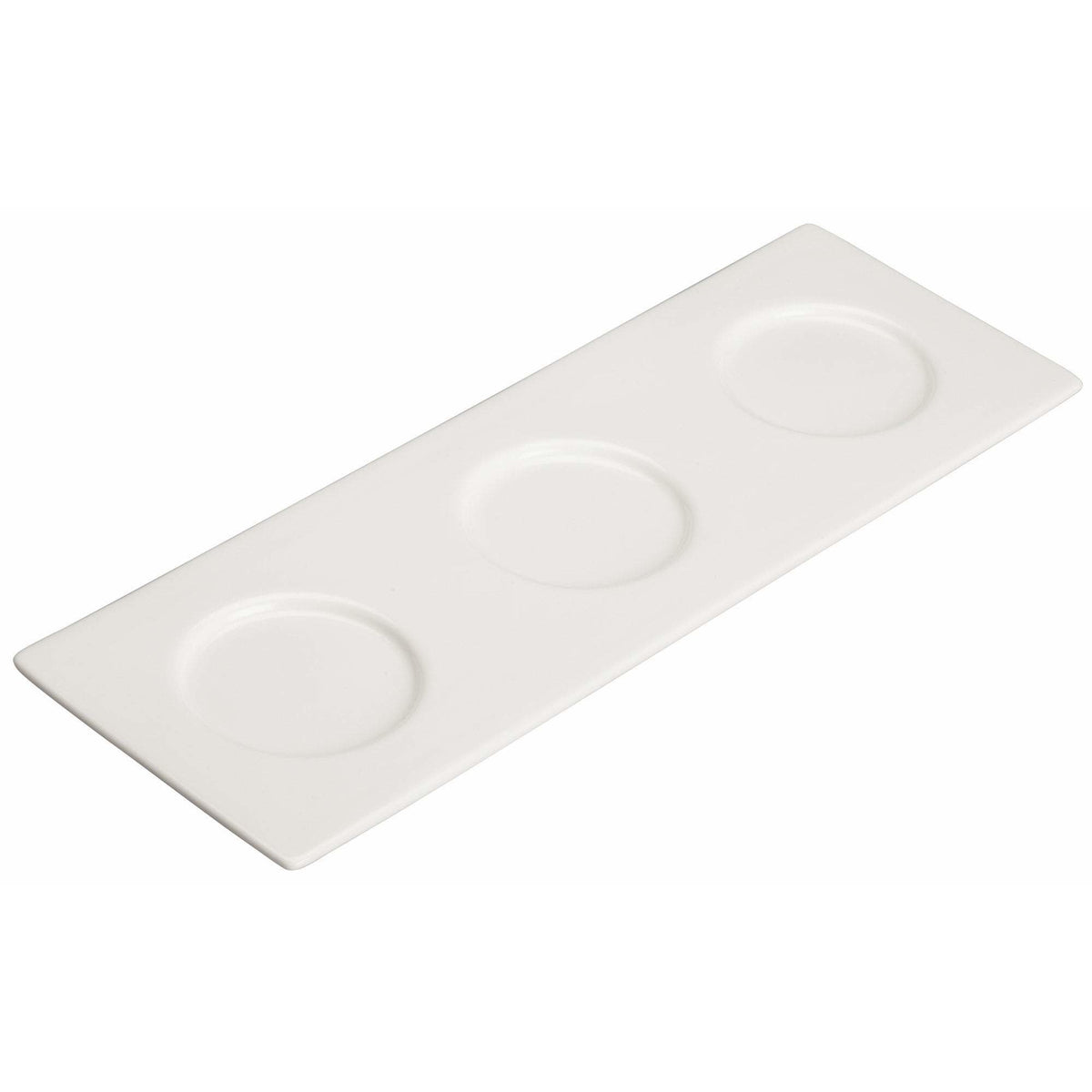 Winco - WDP021-109 - 13-3/4"L x 5"W Porcelain Trio Tray, Bright White, 24 pcs/case - Dinnerware - Maltese & Co New and Used restaurant Equipment