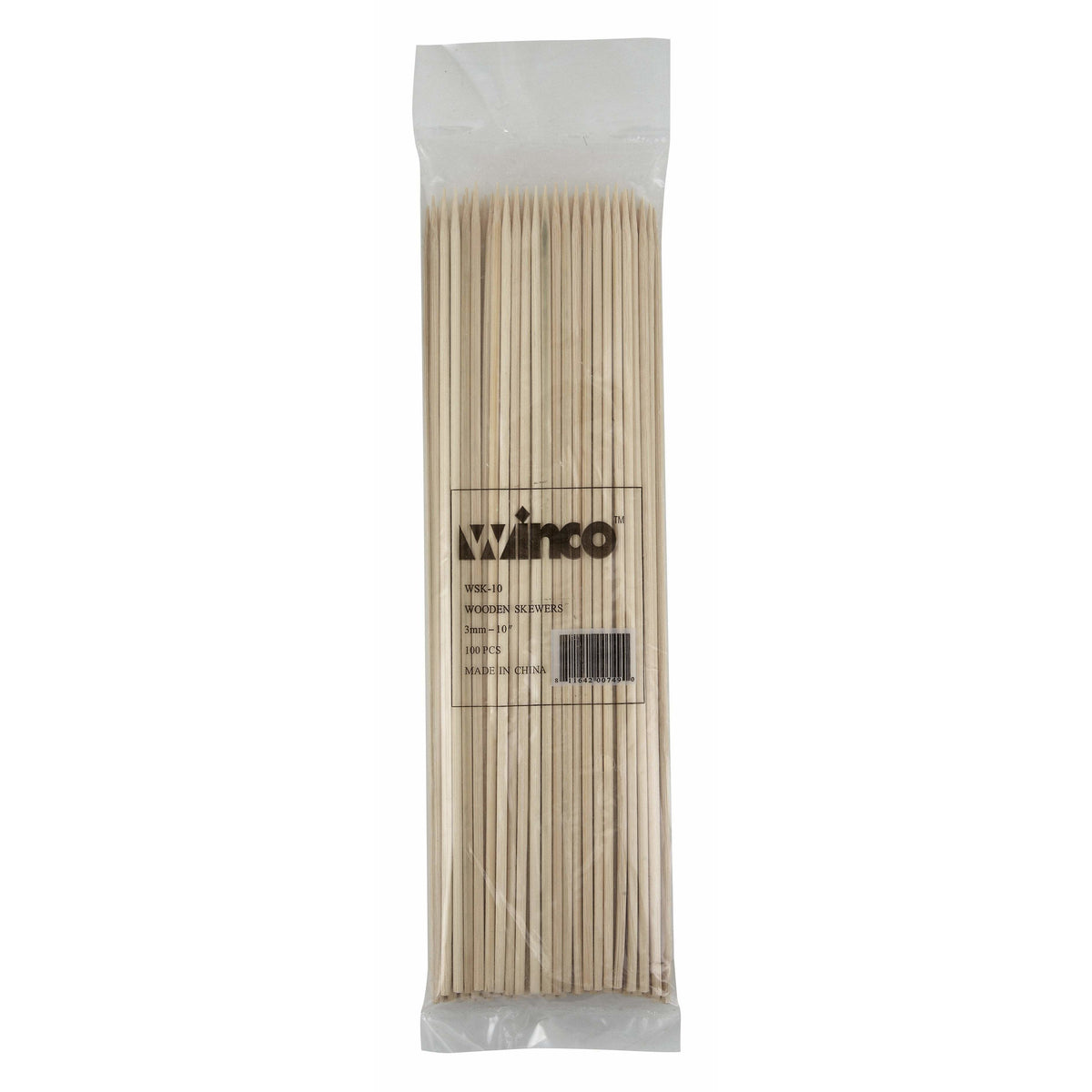 Winco - WSK-10 - 10" Bamboo Skewers, 100/bag - Kitchen Utensils - Maltese & Co New and Used restaurant Equipment