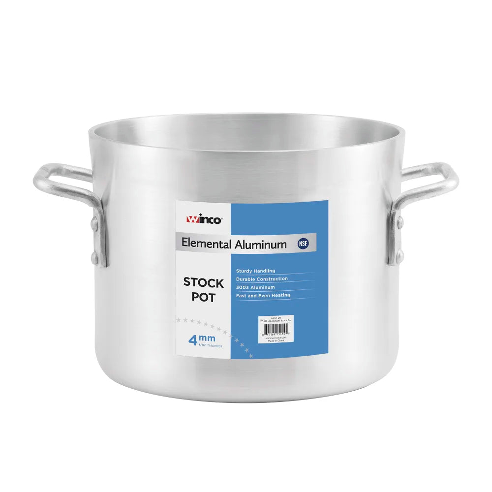 Winco ALST-10 10 qt Aluminum Stock Pot - Maltese & Co