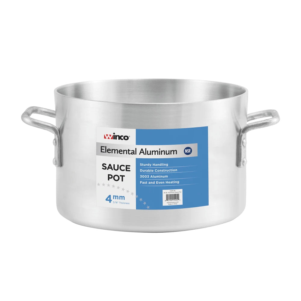 Winco ASSP-14 14 qt Aluminum Sauce Pot - Maltese & Co