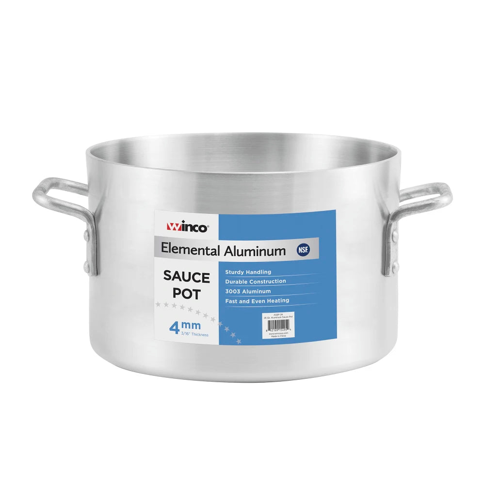 Winco ASSP-26 26 qt Aluminum Sauce Pot - Maltese & Co