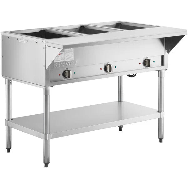 SERVIT 3 PAN OPEN WELL ELECTRIC STEAM TABLE (USED 423EST3WS - Maltese & Co