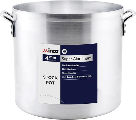 Winco Super Aluminum Stock Pot, Heavy Weight, 12 Quart, Aluminum - Maltese & Co