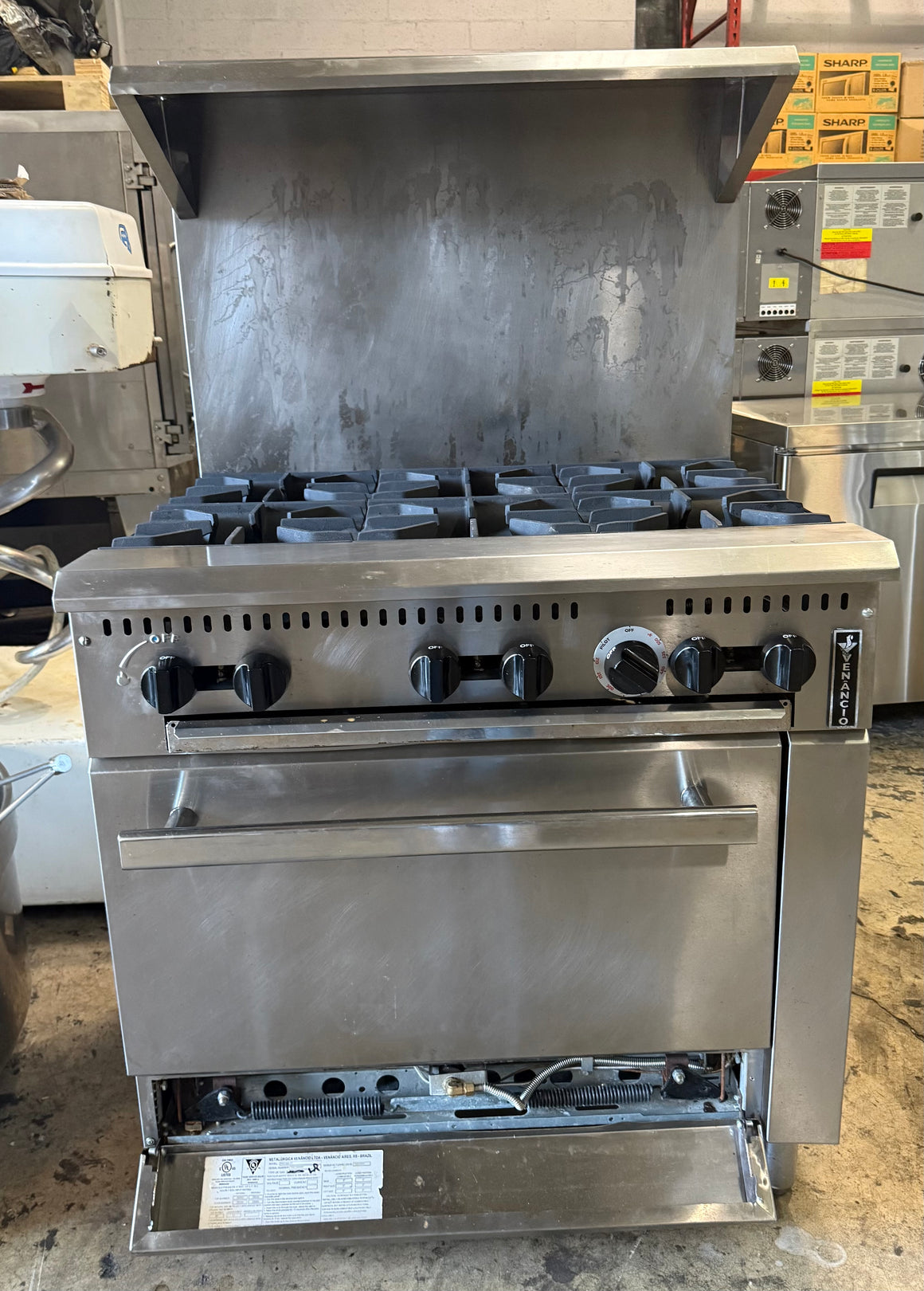 Venancio PRO36G-ST  Prime Restaurant Range Gas 36"W(Used)