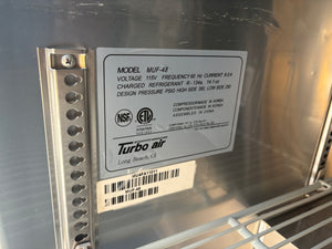 Turbo Air Under Counter Freezer  Model – MUF-48 (Pre-Owned)