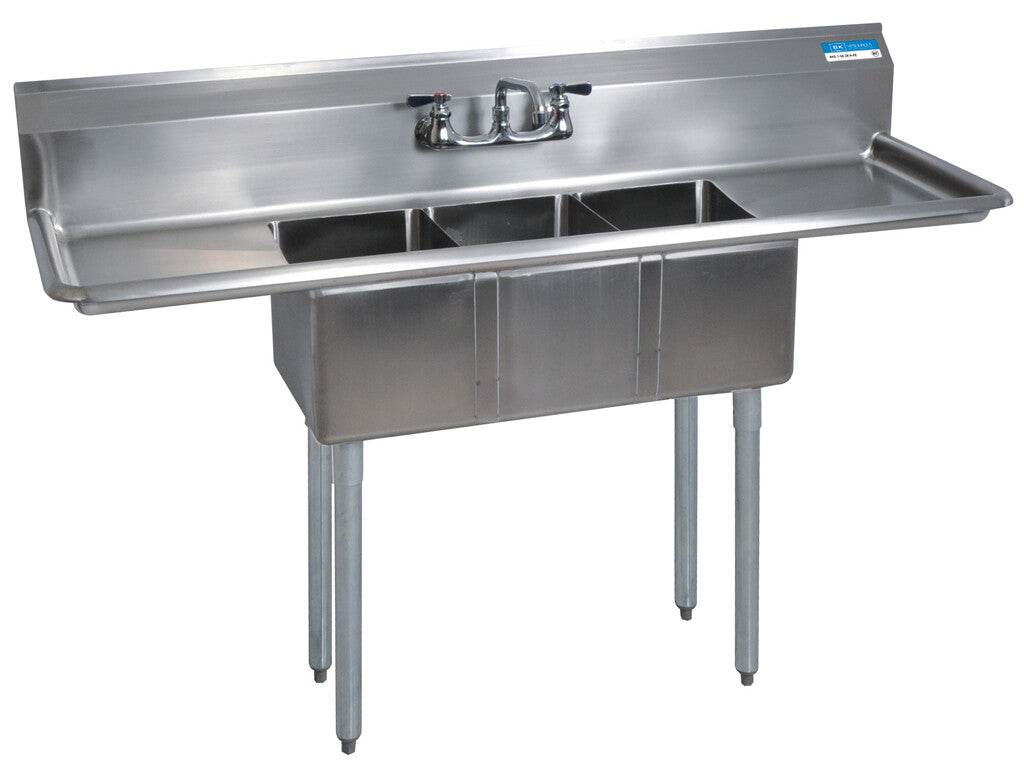 BK Resources - BKS-3-1416-12-12T - 3 Compartment Convenience Store Sink - Maltese & Co