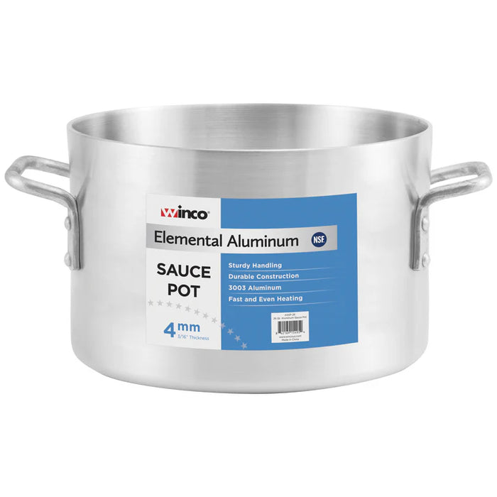 ASSP-14 - Elemental Aluminum Sauce Pot, 4mm - 14 Quart - Maltese & Co