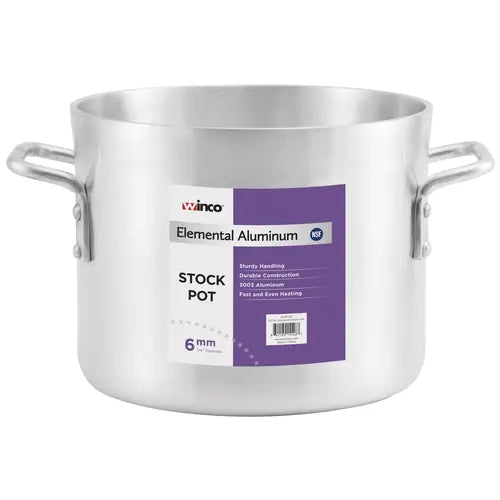 Winco ALHP-60 60 qt. Elemental Aluminum Stock Pot w/ (2) Handles