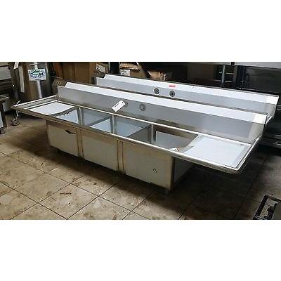 Stortec - Brand New 3 Compartment Sink wit Drain Board - S1832-672016 - Maltese & Co New and Used  restaurant Equipment 