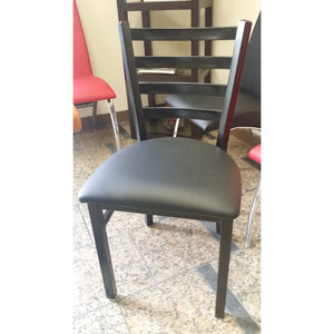 Metal Black Ladder Dining Chair - Powder Coated Frame Finish - Maltese & Co New and Used  restaurant Equipment 