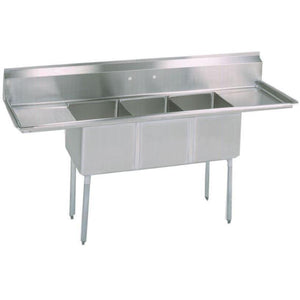 Stortec - Brand New 3 Compartment Sink wit Drain Board - S1832-672016 - Maltese & Co New and Used  restaurant Equipment 