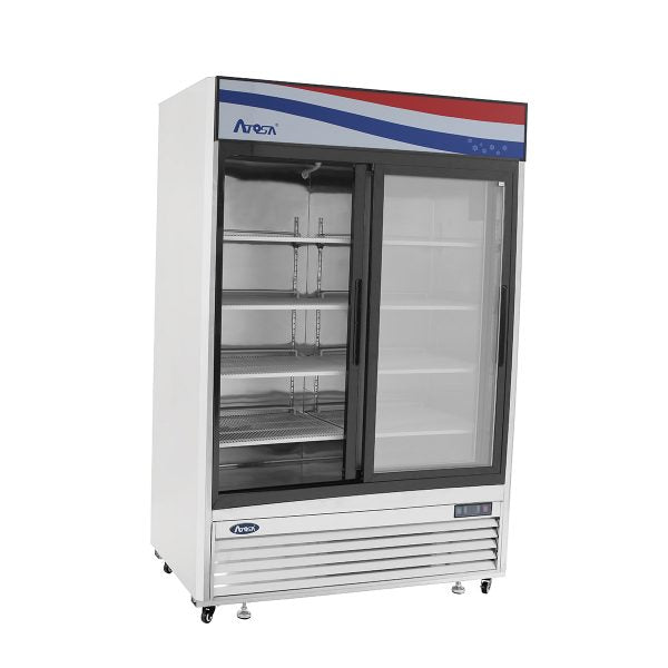 Atosa MCF8709GR Bottom Mount - Two Sliding Glass Door Refrigerator - 44.85 Cubic Ft. - Maltese & Co New and Used  restaurant Equipment 