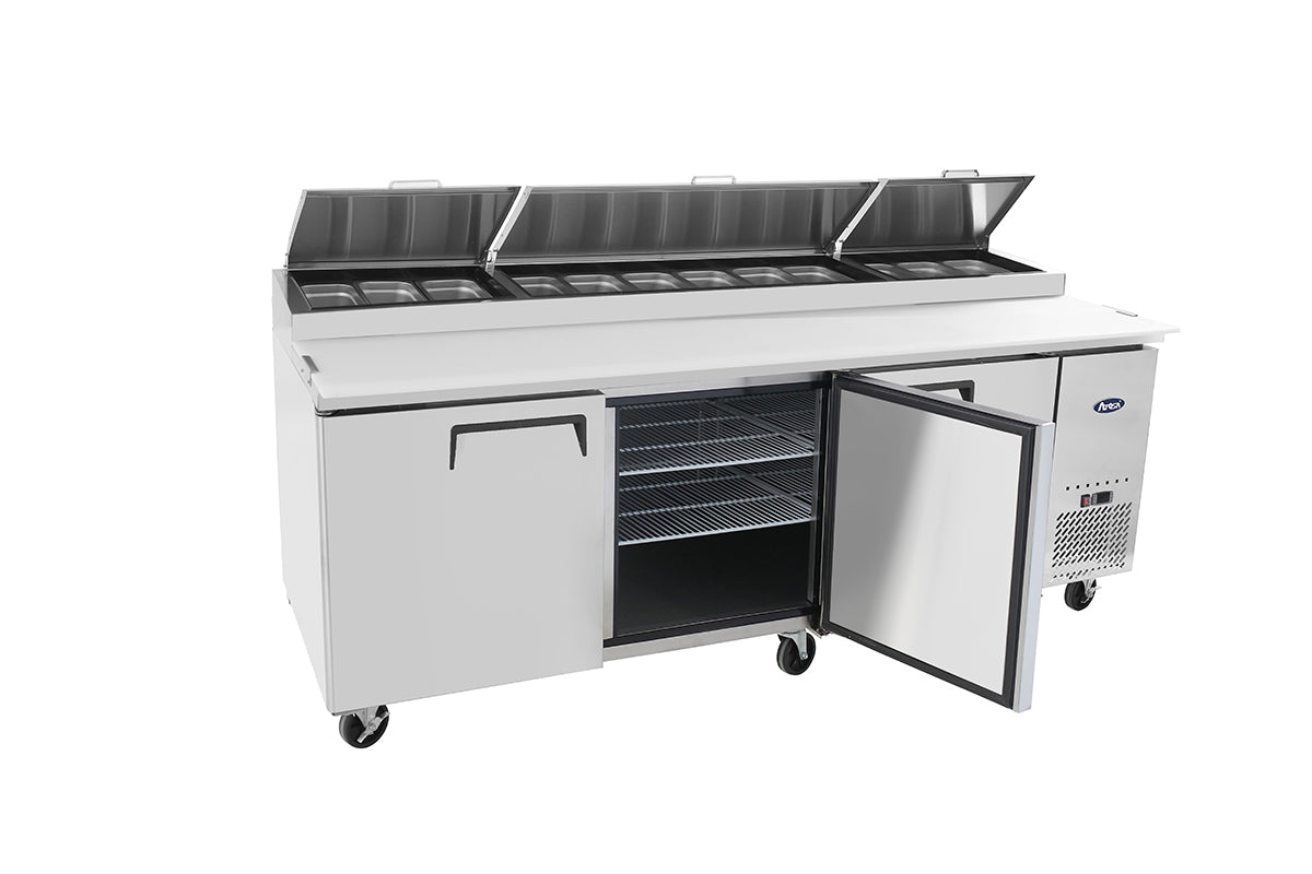 Atosa MPF8203GR 93'' Pizza Prep Table - 28.4 Cubic Ft - Maltese & Co New and Used  restaurant Equipment 