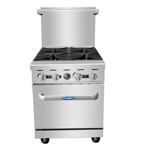 CookRite - AGR-4B-LP - AGR-4B-NG - Range, 24", 4 Open Burners - Maltese & Co