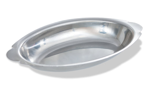 Crestware AU15 15 oz Augratin Dish, Oval, S/S - Maltese & Co New and Used  restaurant Equipment 