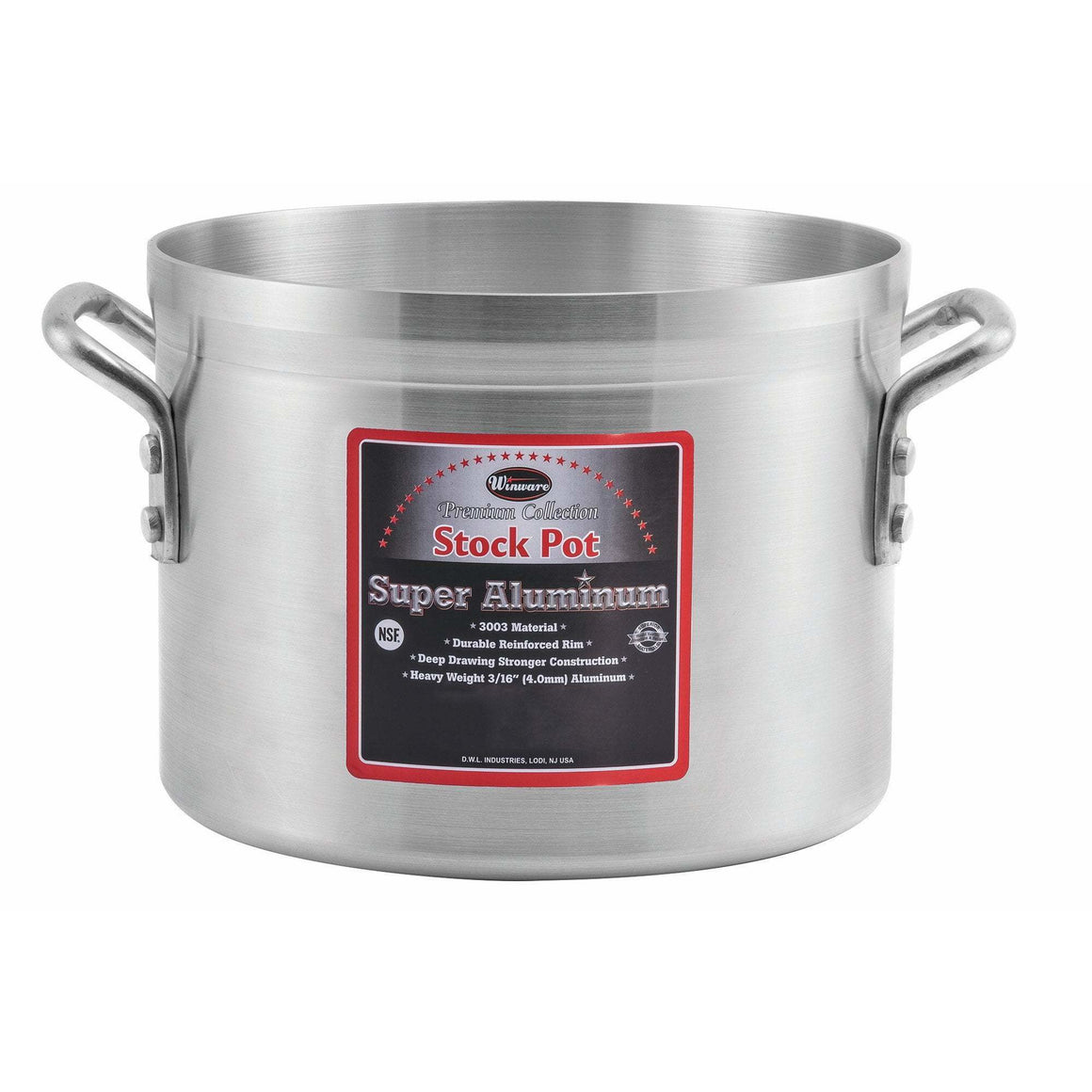 Winco - AXS-10 - 10qt Alu Stock Pot, 4mm, Super Aluminum - Cookware - Maltese & Co 