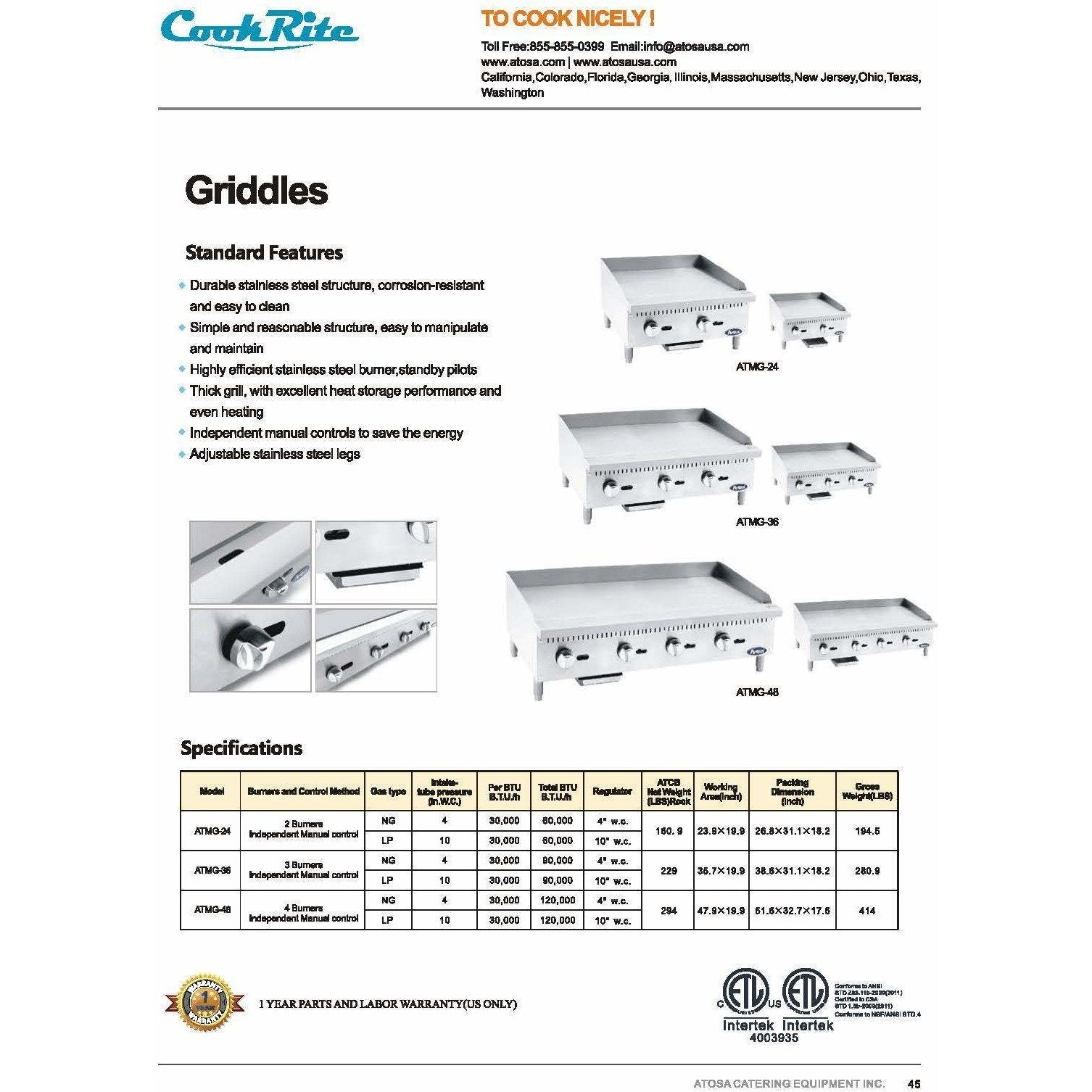CookRite - 2 Burners, Independent Manual Control - Natural Gas - Maltese & Co New and Used  restaurant Equipment 