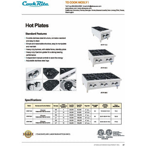 CookRite - 4 Burners, Independent Manual Control - Liquid Propane - Maltese & Co New and Used  restaurant Equipment 